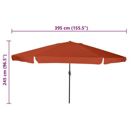 vidaXL Garden Parasol Terracotta 394 x 394 x 248 cm