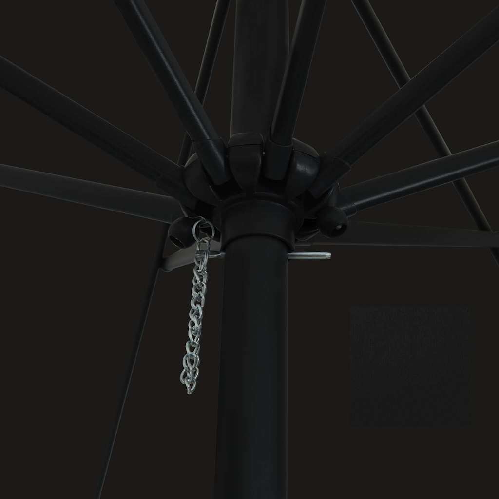 vidaXL Garden Parasol Black 394 x 394 x 248 cm Polyester and Steel