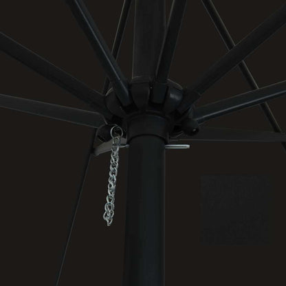 vidaXL Garden Parasol Black 394 x 394 x 248 cm Polyester and Steel