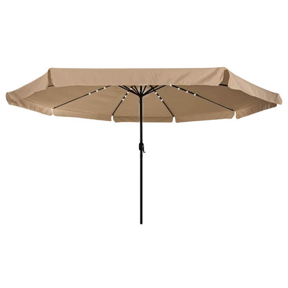 vidaXL Garden Parasol Taupe 395 x 395 x 245 cm Polyester