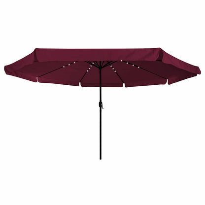 vidaXL Garden Parasol Bordeaux Red 395 x 395 x 245 cm Polyester