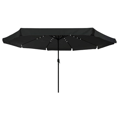 vidaXL Garden Parasol Black 395 x 395 x 245 cm Polyester