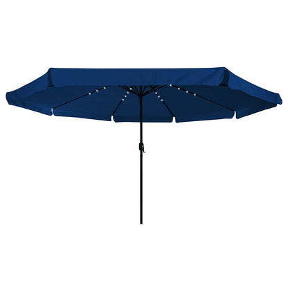 vidaXL Garden Parasol 395 x 395 x 245 cm Polyester Round Azurblau