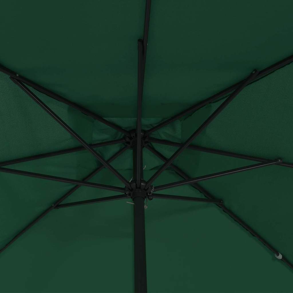 vidaXL Garden Parasol Green 295 x 295 x 245 cm Polyester and Steel