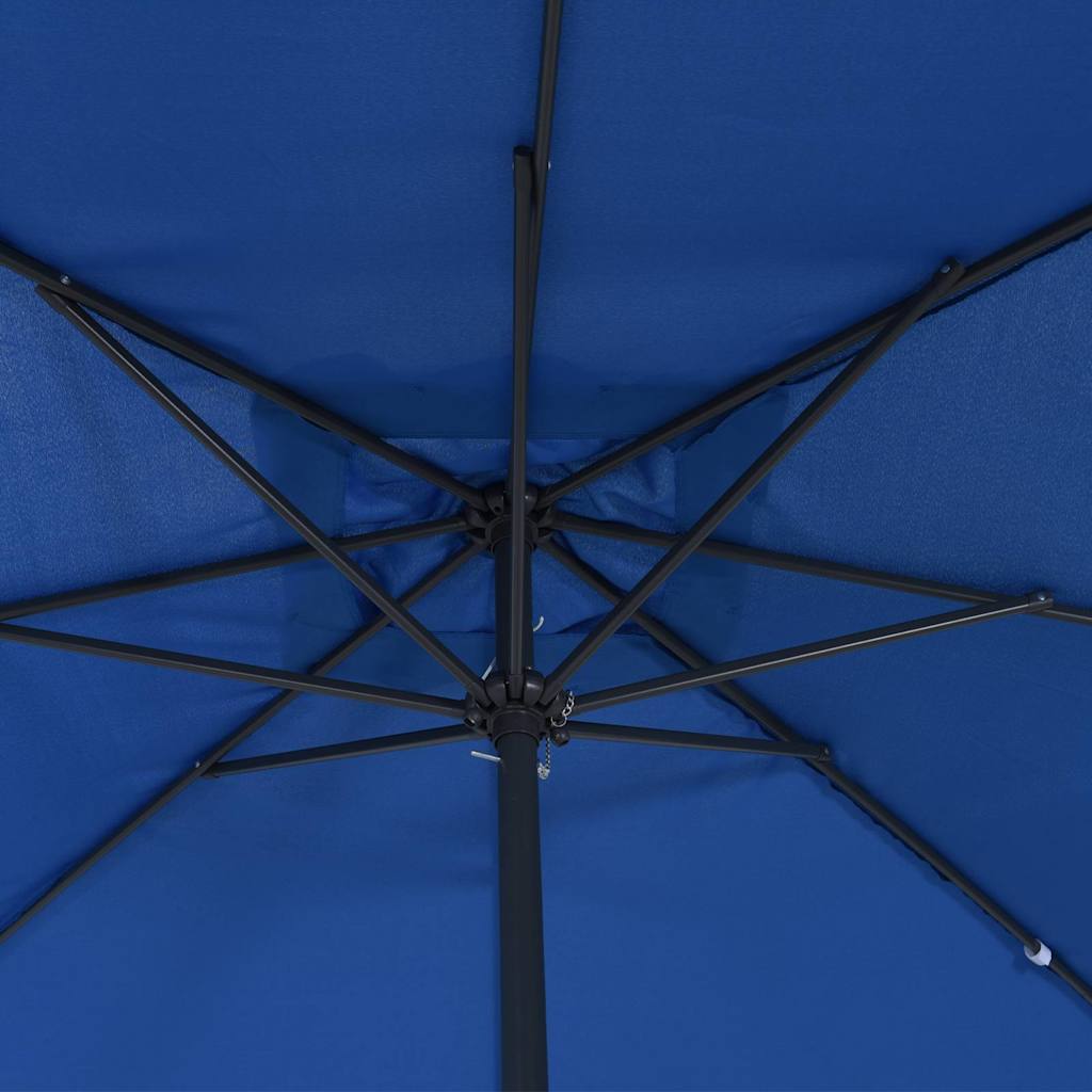 vidaXL Garden Parasol Azurblau 295 x 295 x 245 cm Polyester and Steel