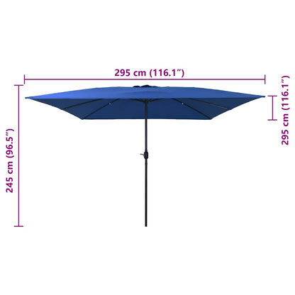 vidaXL Garden Parasol Azurblau 295 x 295 x 245 cm Polyester and Steel
