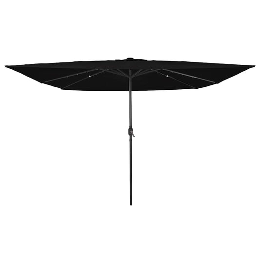 vidaXL Garden Parasol Black 295 x 295 x 245 cm Polyester and Steel