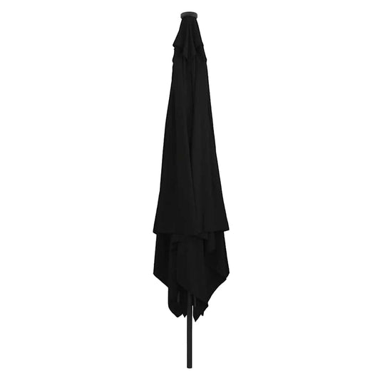 vidaXL Garden Parasol Black 295 x 295 x 245 cm Polyester and Steel