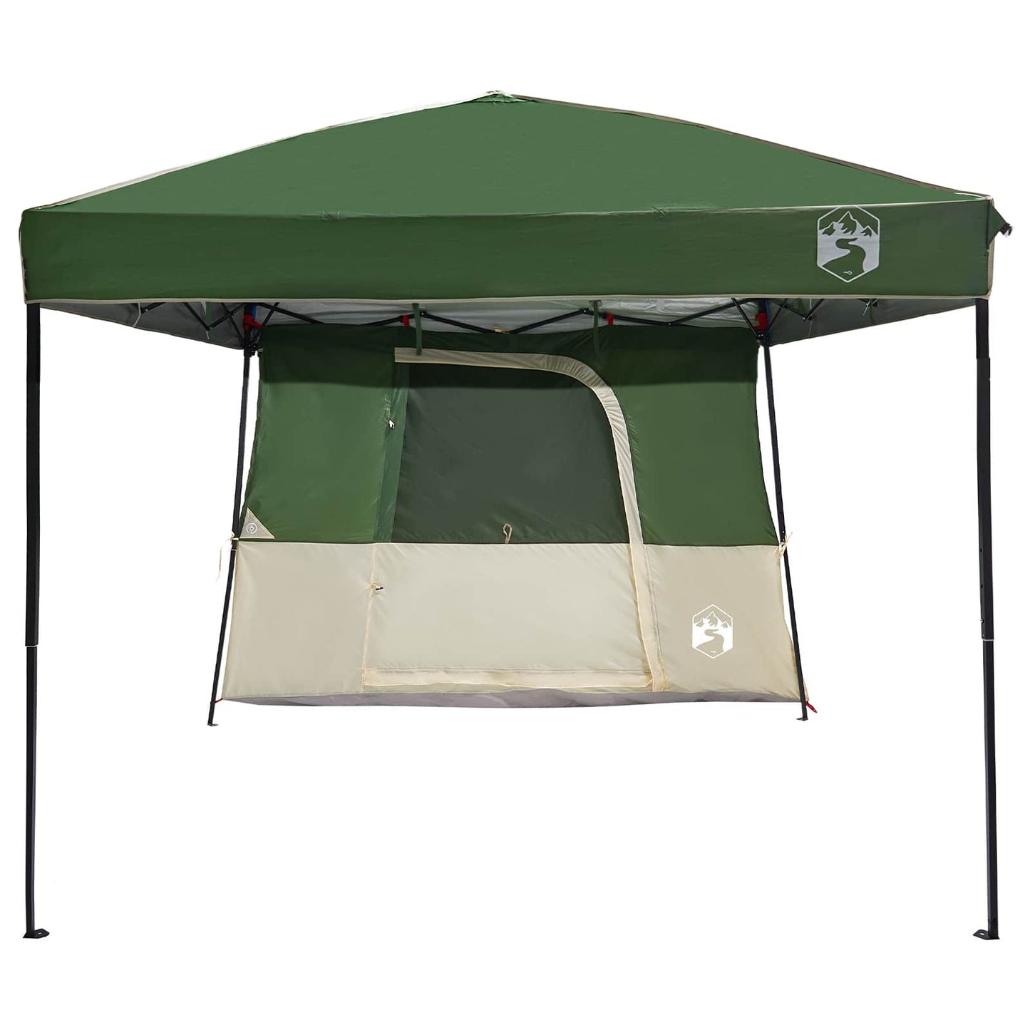 vidaXL Camping Tent Set Folding 2 pcs Green Taffeta and Fabric