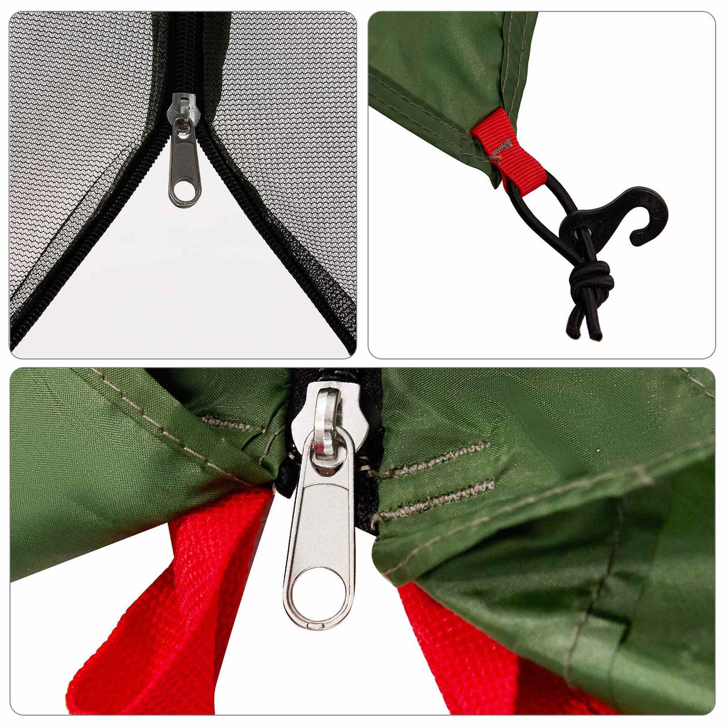 vidaXL Camping Tent Set Folding 2 pcs Green Taffeta and Fabric