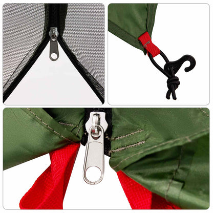 vidaXL Camping Tent Set Folding 2 pcs Green Taffeta and Fabric