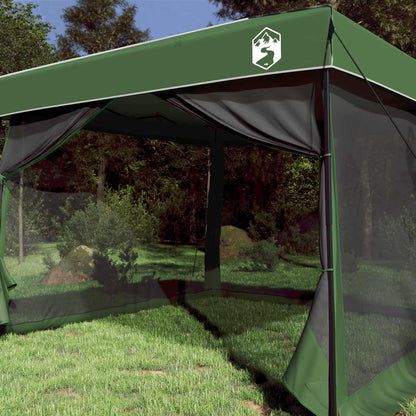 vidaXL Camping Tent Set Folding 2 pcs Green Taffeta and Fabric