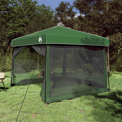 vidaXL Camping Tent Set Folding 2 pcs Green Taffeta and Fabric