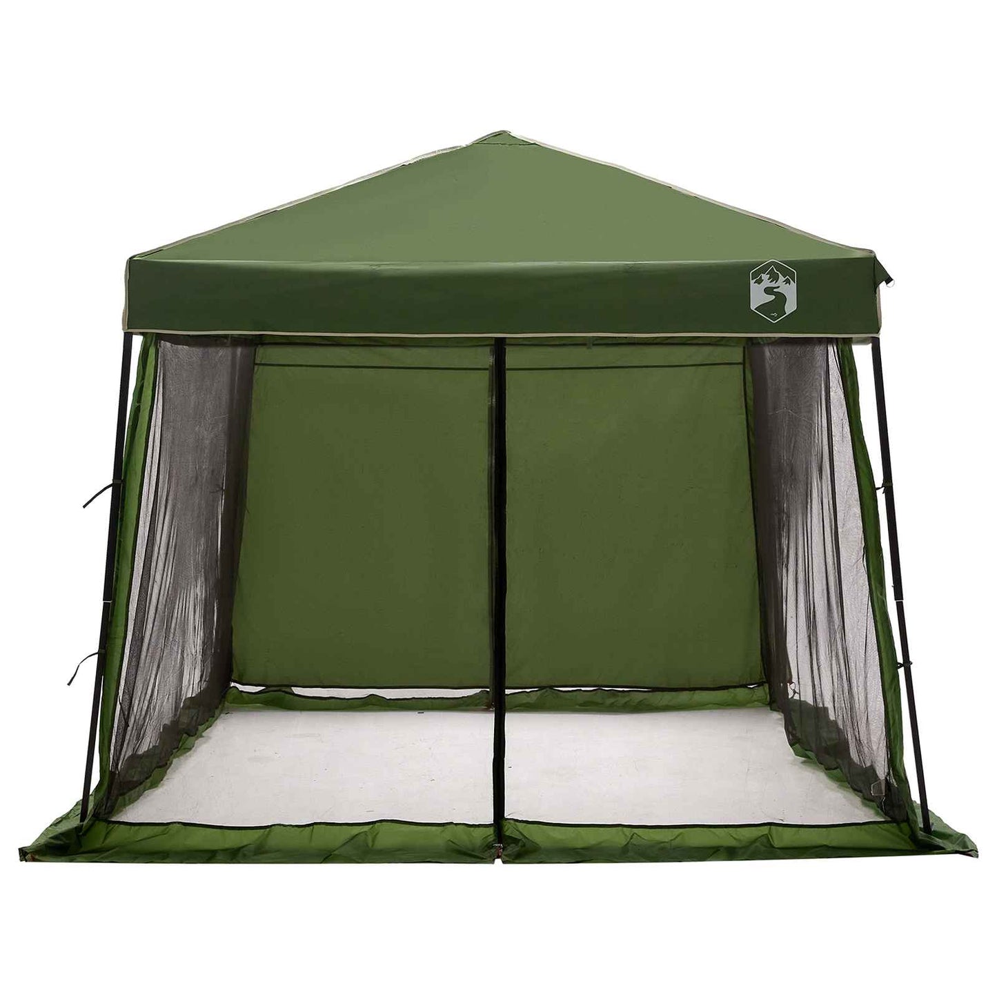 vidaXL Camping Tent Set Folding 2 pcs Green Taffeta and Fabric
