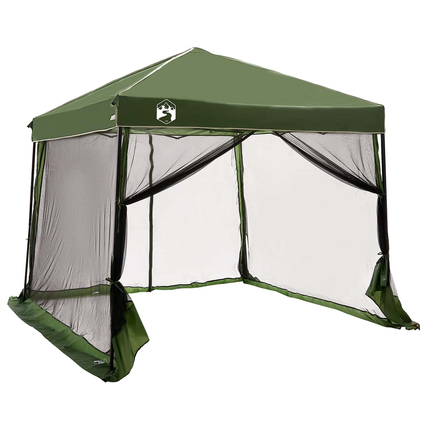 vidaXL Camping Tent Set Folding 2 pcs Green Taffeta and Fabric