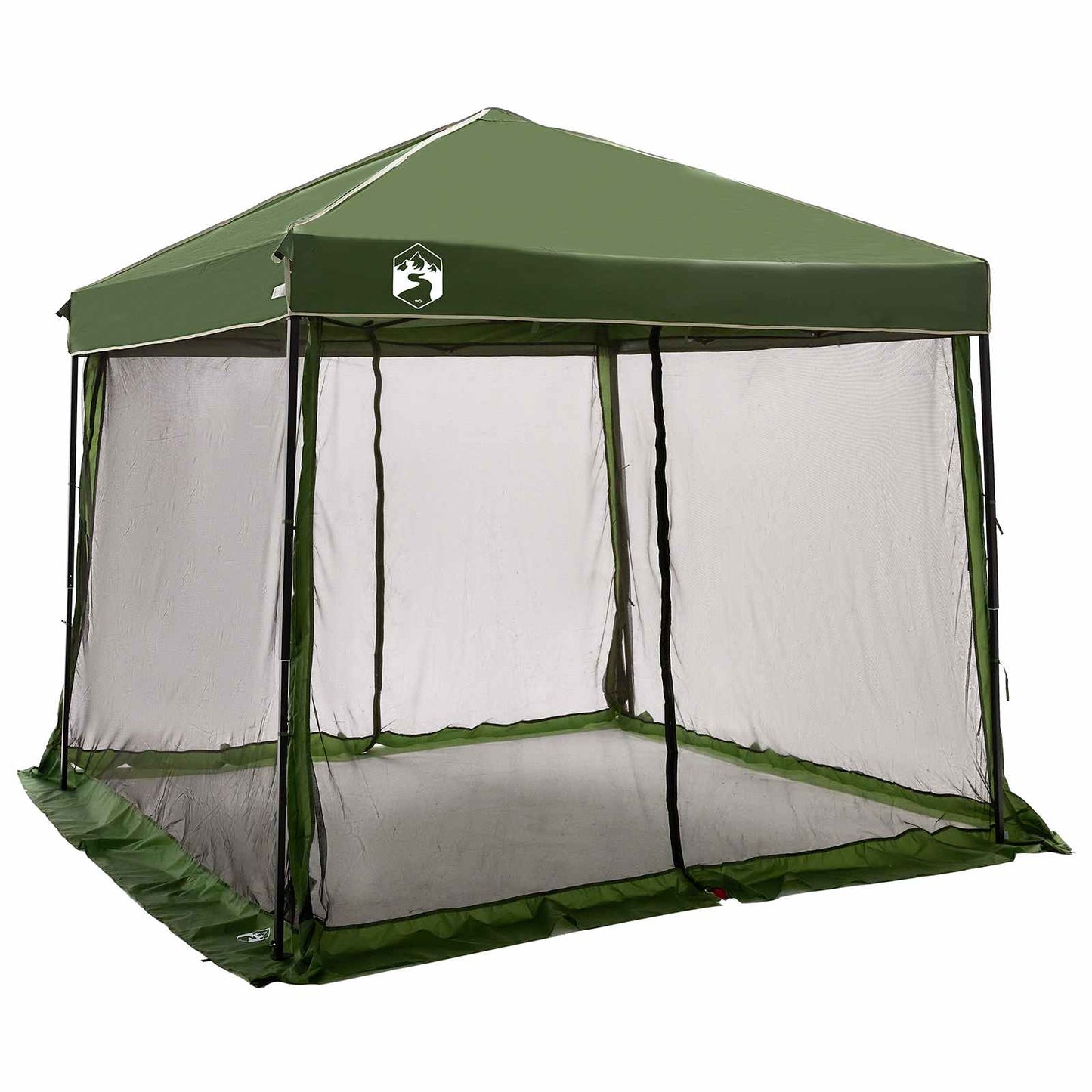 vidaXL Camping Tent Set Folding 2 pcs Green Taffeta and Fabric