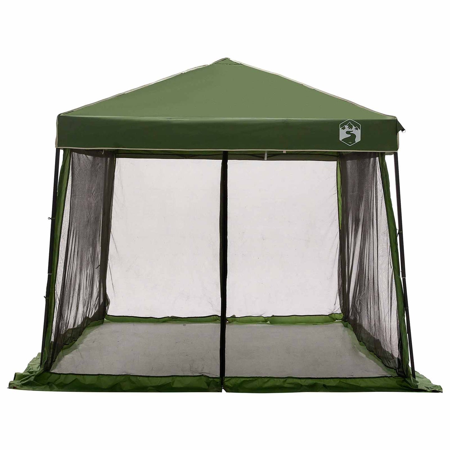 vidaXL Camping Tent Set Folding 2 pcs Green Taffeta and Fabric