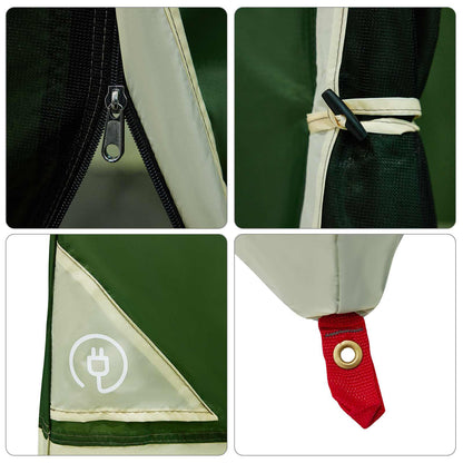 vidaXL Camping Tent Set Folding 2 pcs Green Taffeta and Fabric