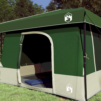 vidaXL Camping Tent Set Folding 2 pcs Green Taffeta and Fabric