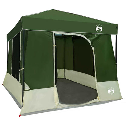 vidaXL Camping Tent Set Folding 2 pcs Green Taffeta and Fabric
