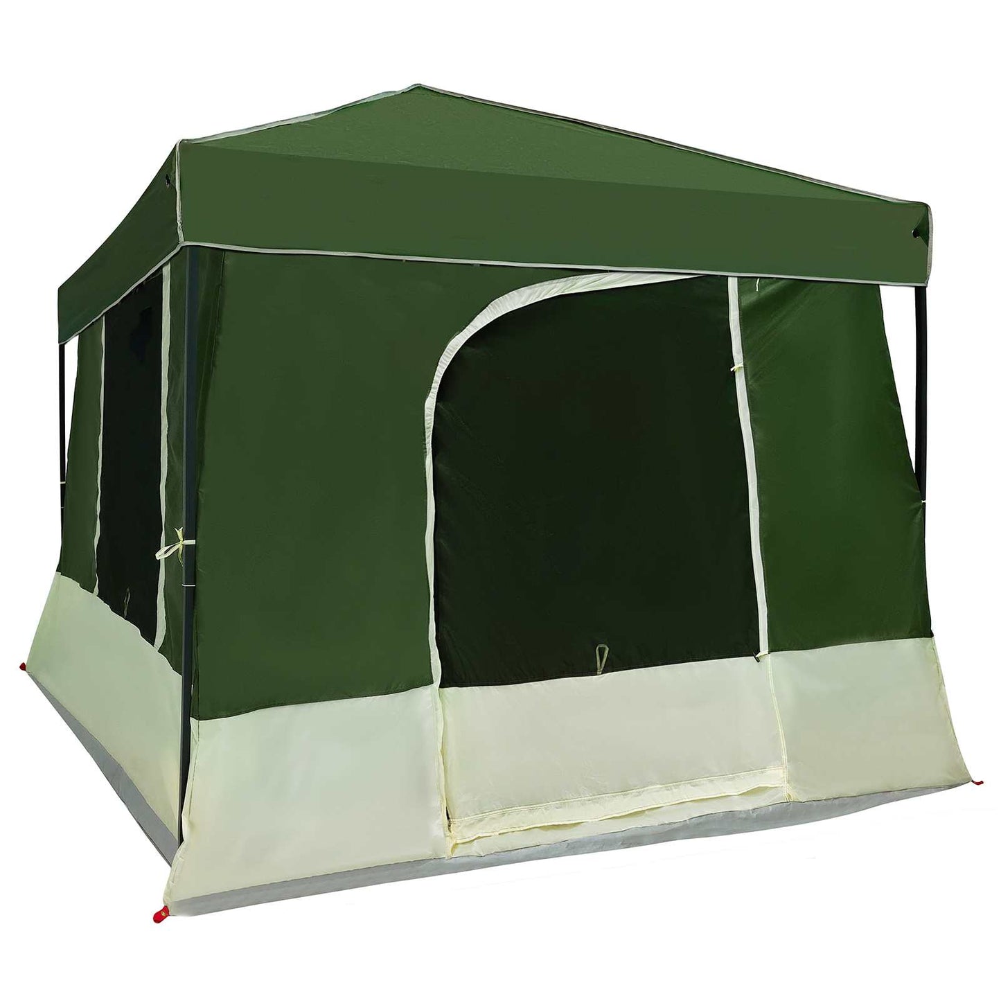 vidaXL Camping Tent Set Folding 2 pcs Green Taffeta and Fabric
