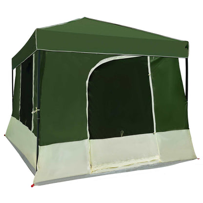 vidaXL Camping Tent Set Folding 2 pcs Green Taffeta and Fabric