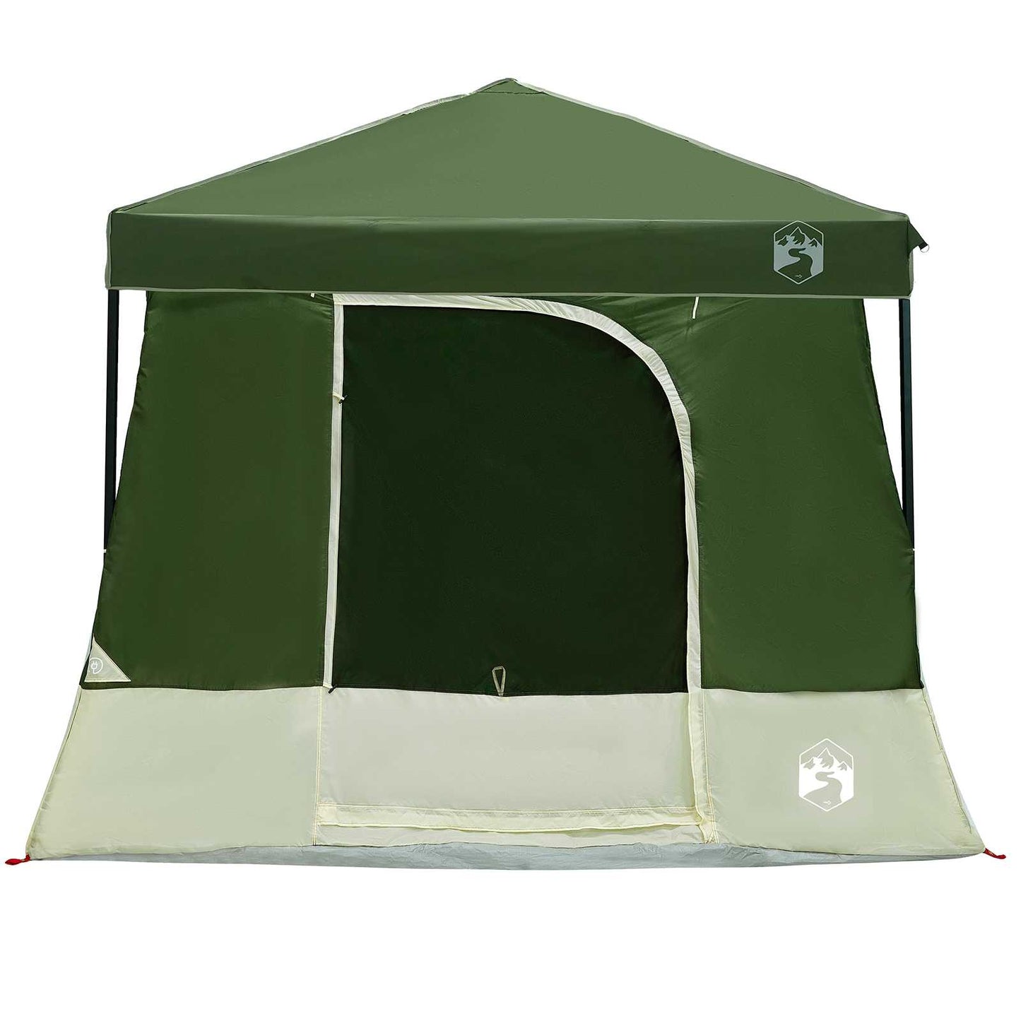 vidaXL Camping Tent Set Folding 2 pcs Green Taffeta and Fabric