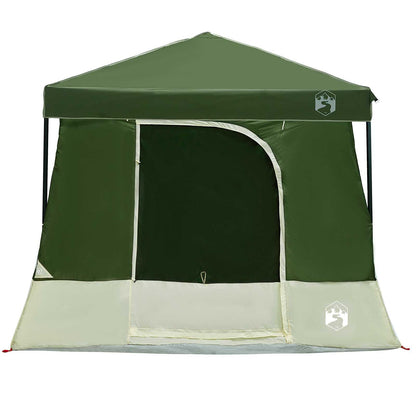 vidaXL Camping Tent Set Folding 2 pcs Green Taffeta and Fabric