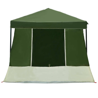vidaXL Camping Tent Set Folding 2 pcs Green Taffeta and Fabric
