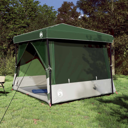 vidaXL Camping Tent Set Folding 2 pcs Green Taffeta and Fabric