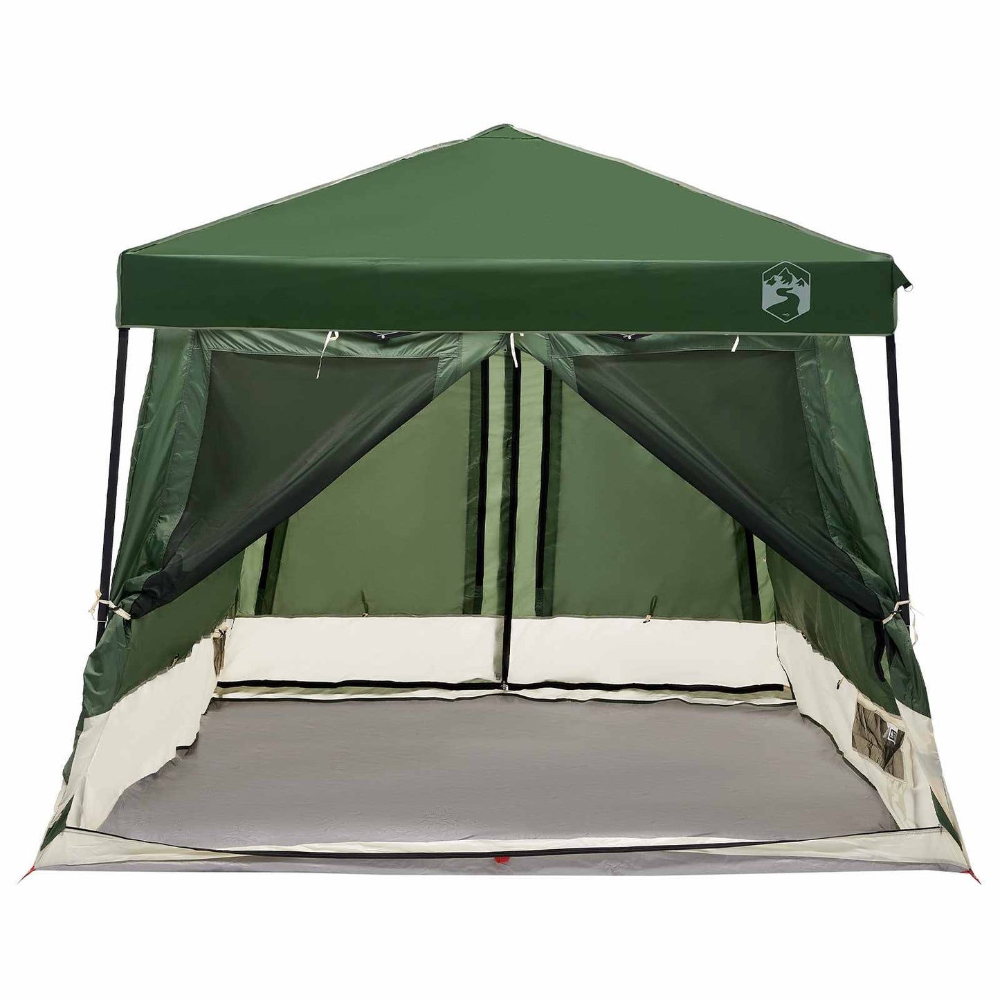 vidaXL Camping Tent Set Folding 2 pcs Green Taffeta and Fabric