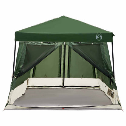 vidaXL Camping Tent Set Folding 2 pcs Green Taffeta and Fabric