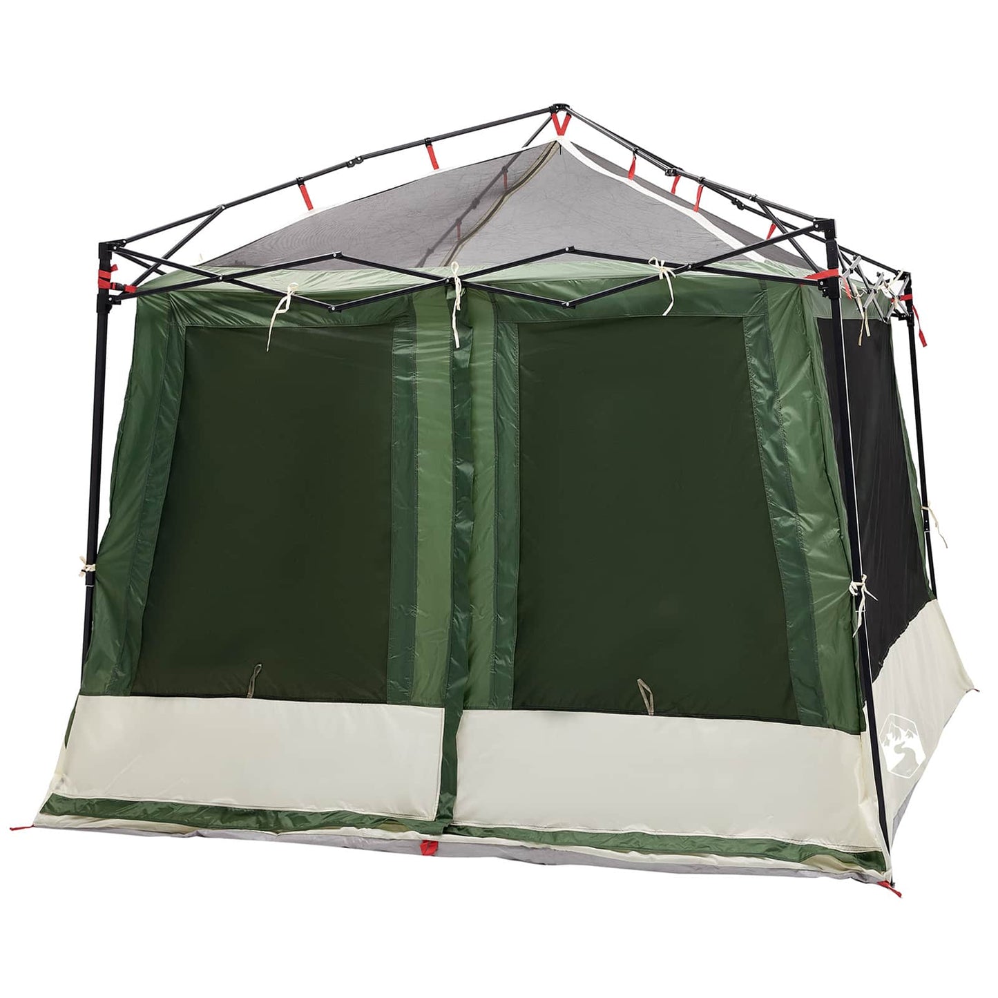 vidaXL Camping Tent Set Folding 2 pcs Green Taffeta and Fabric