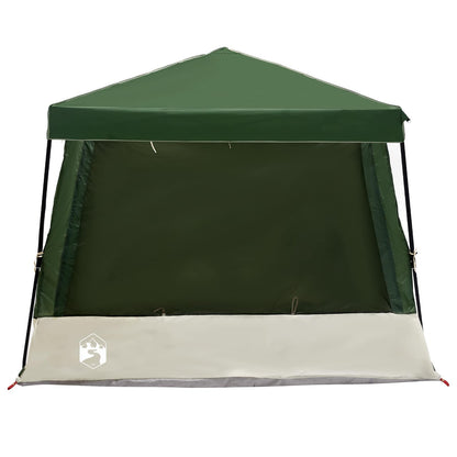 vidaXL Camping Tent Set Folding 2 pcs Green Taffeta and Fabric