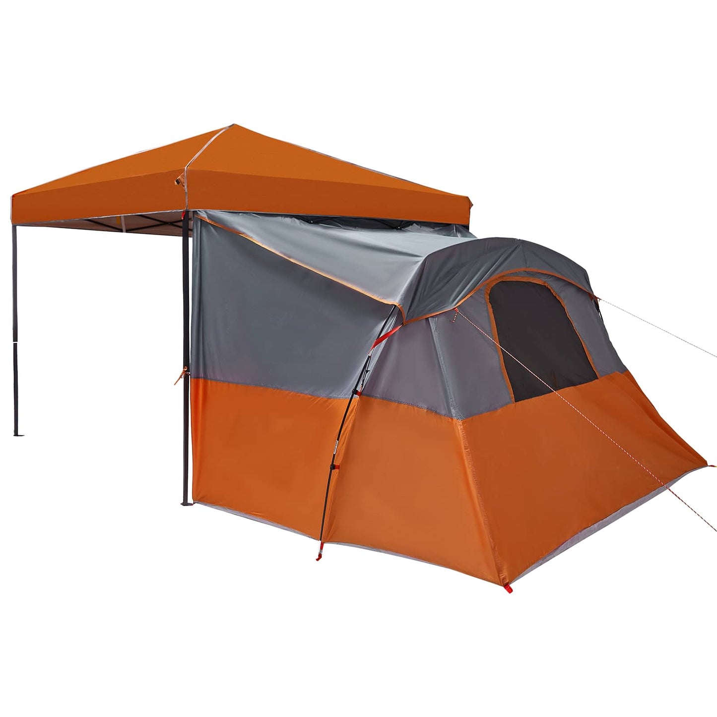 vidaXL Camping Tent Set Folding 2 pcs Orange Taffeta and Fabric