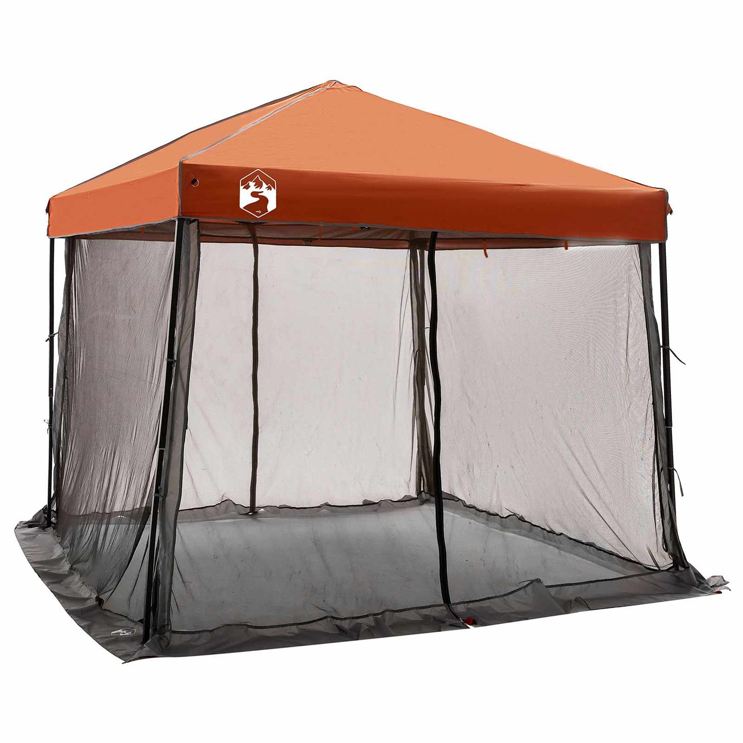 vidaXL Camping Tent Set 2 pcs Grey and Orange Taffeta and Fabric