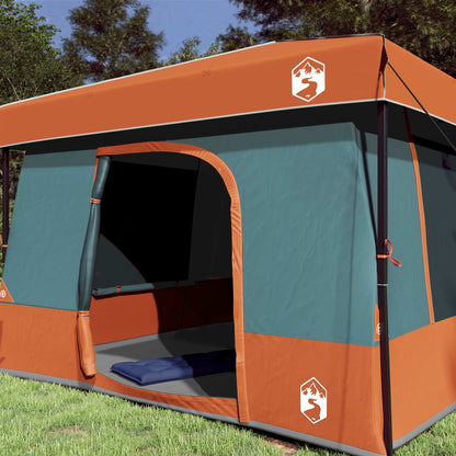 vidaXL Camping Tent Set 2 pcs Grey and Orange Taffeta and Fabric