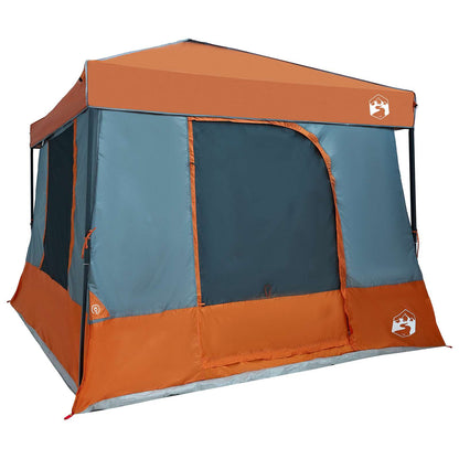 vidaXL Camping Tent Set 2 pcs Grey and Orange Taffeta and Fabric
