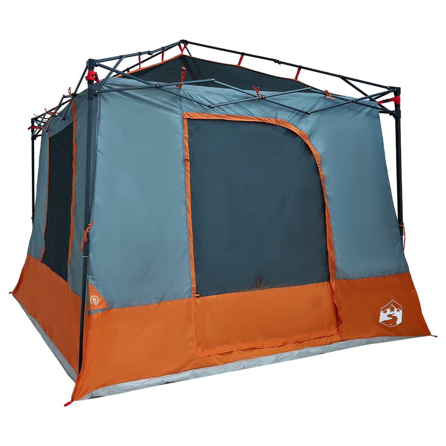 vidaXL Camping Tent Set 2 pcs Grey and Orange Taffeta and Fabric