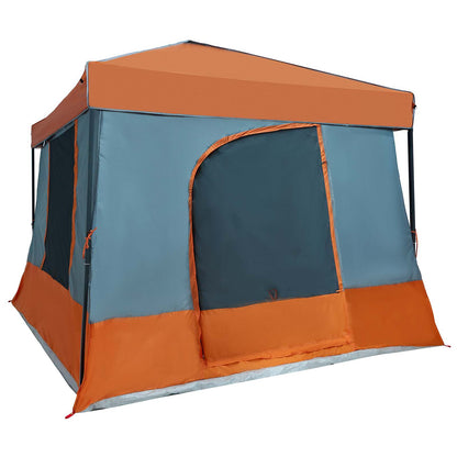 vidaXL Camping Tent Set 2 pcs Grey and Orange Taffeta and Fabric