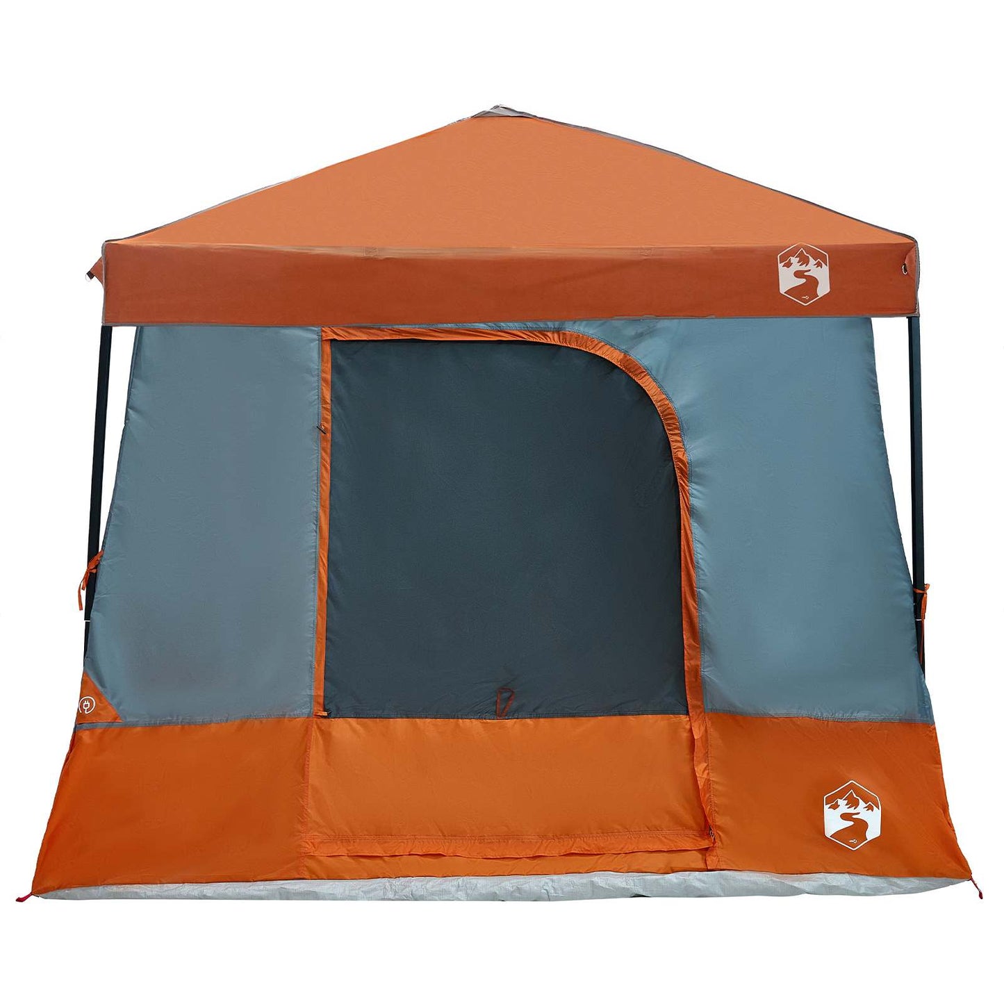 vidaXL Camping Tent Set 2 pcs Grey and Orange Taffeta and Fabric