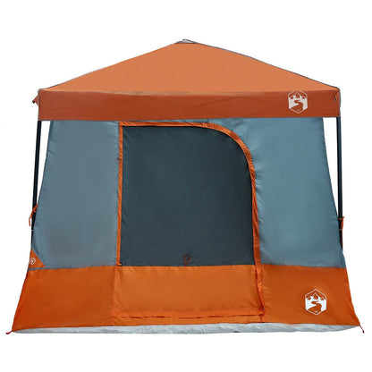 vidaXL Camping Tent Set 2 pcs Grey and Orange Taffeta and Fabric