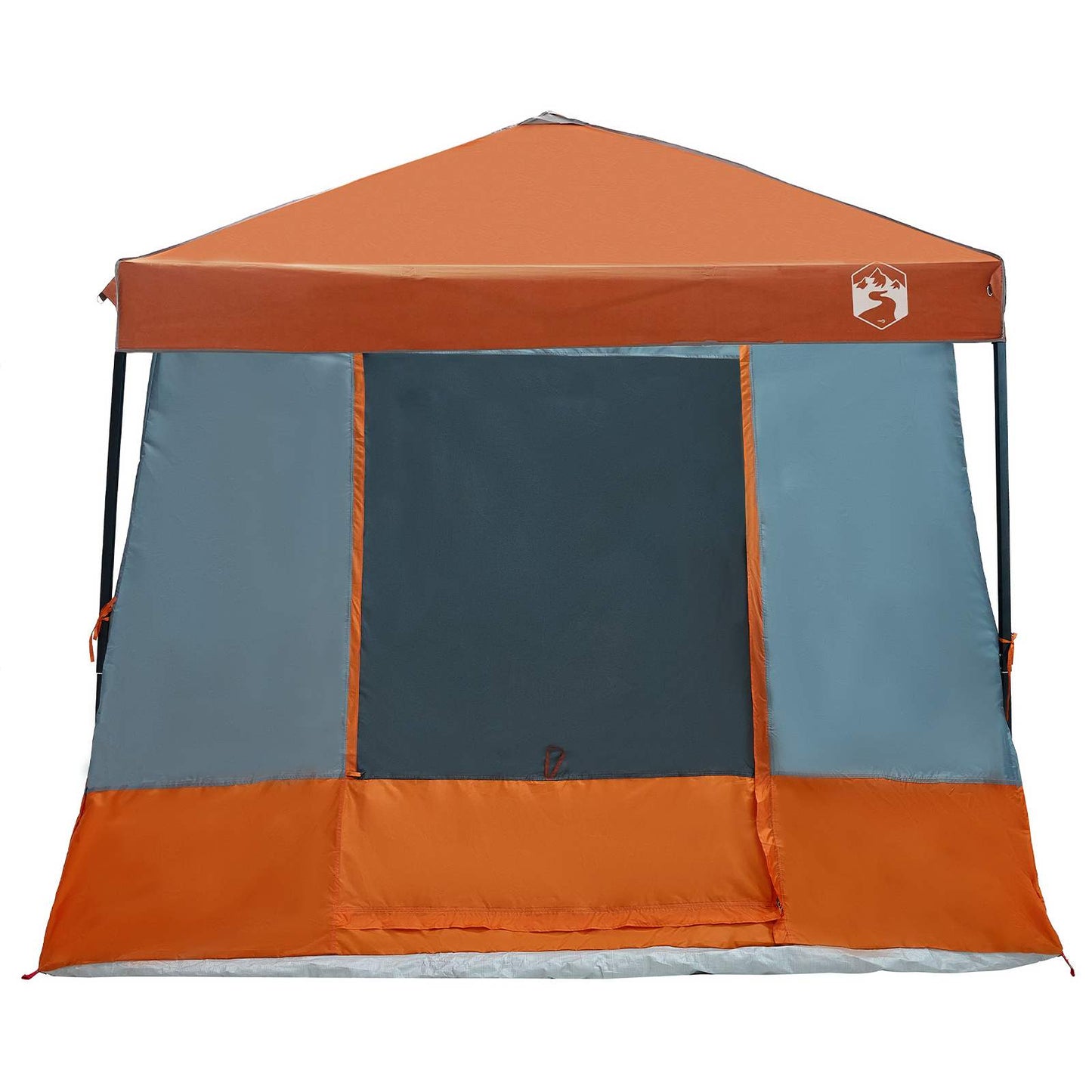 vidaXL Camping Tent Set 2 pcs Grey and Orange Taffeta and Fabric