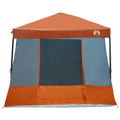 vidaXL Camping Tent Set 2 pcs Grey and Orange Taffeta and Fabric