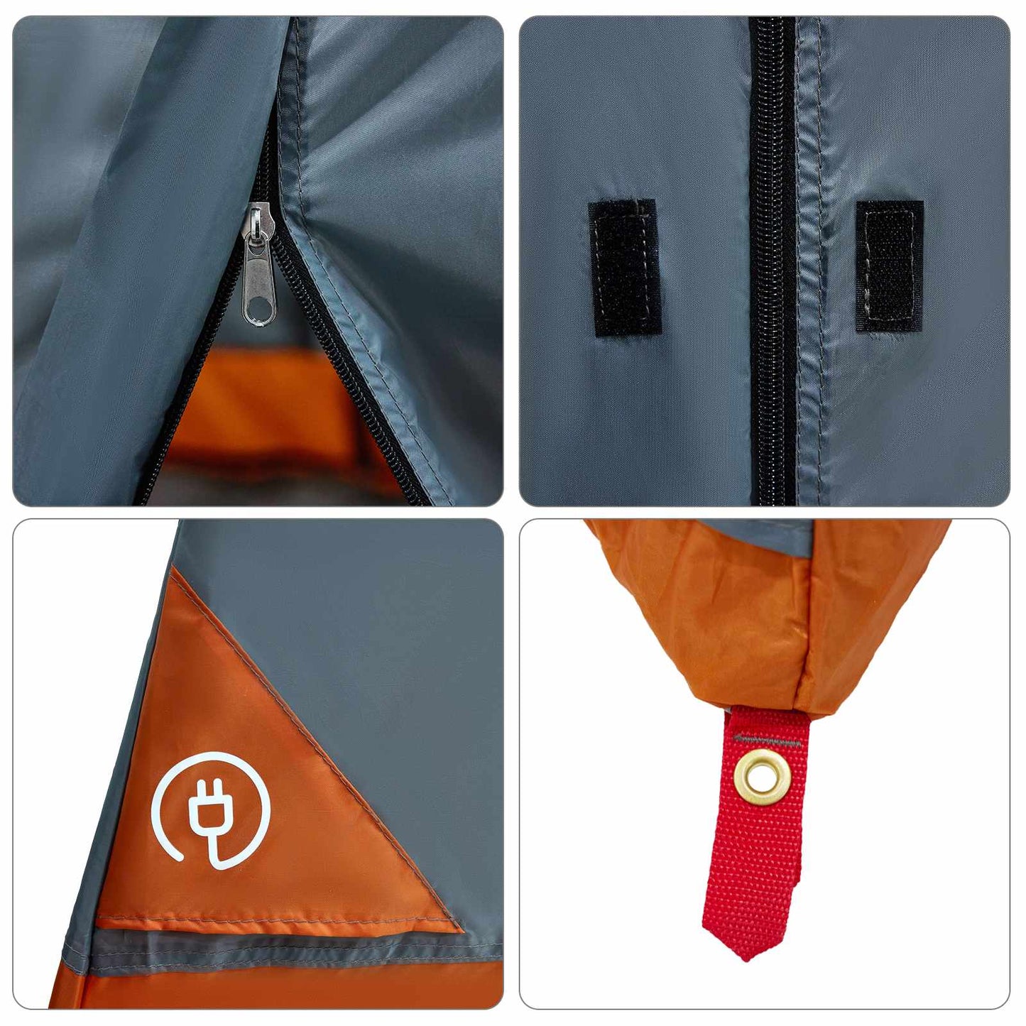 vidaXL Camping Tent Set 2 pcs Grey and Orange Taffeta and Fabric