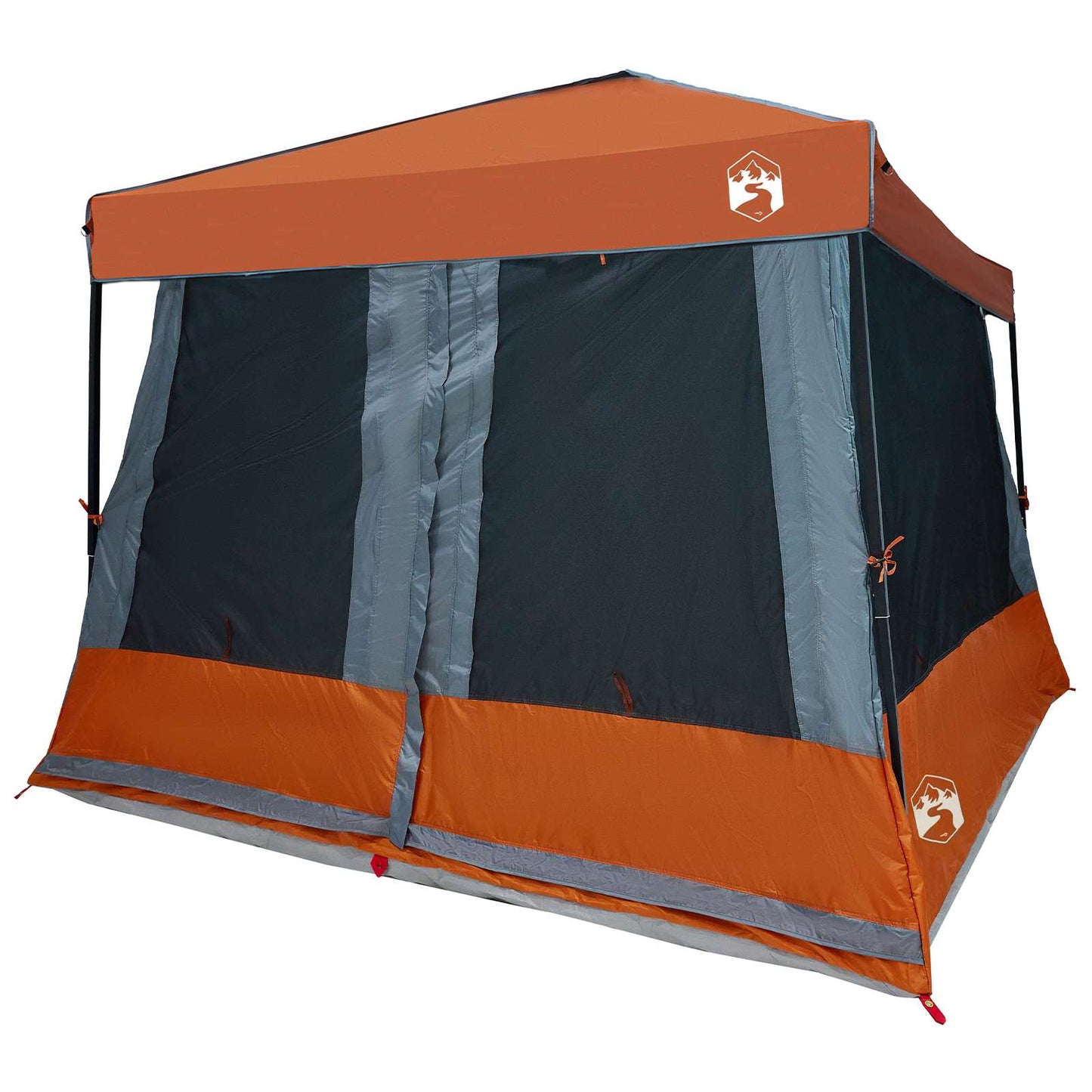 vidaXL Camping Tent Set 2 pcs Grey and Orange Taffeta and Fabric