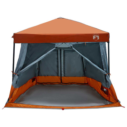 vidaXL Camping Tent Set 2 pcs Grey and Orange Taffeta and Fabric