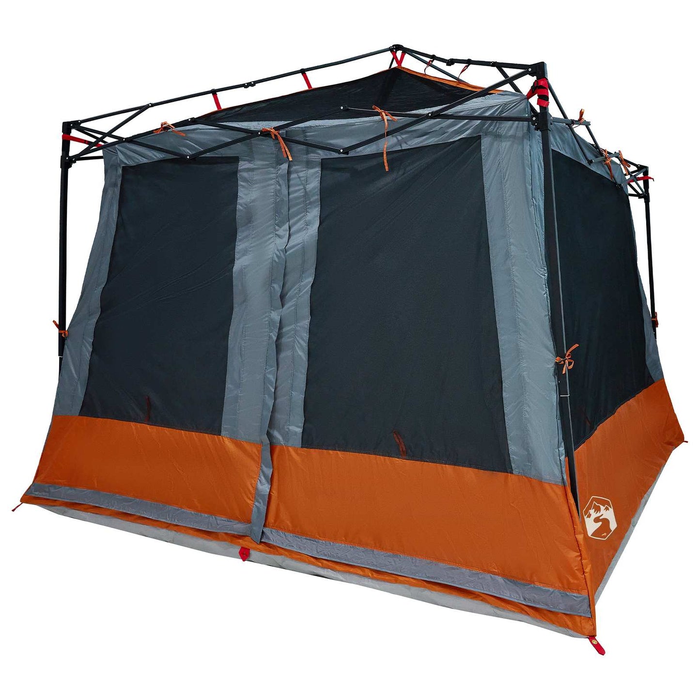 vidaXL Camping Tent Set 2 pcs Grey and Orange Taffeta and Fabric