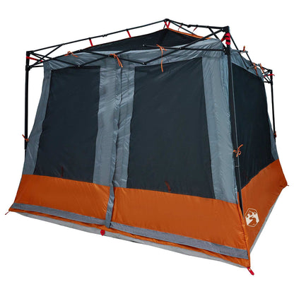 vidaXL Camping Tent Set 2 pcs Grey and Orange Taffeta and Fabric