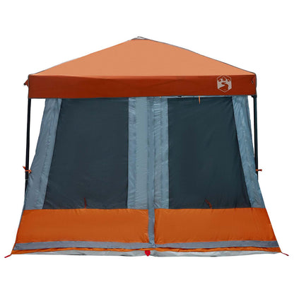 vidaXL Camping Tent Set 2 pcs Grey and Orange Taffeta and Fabric